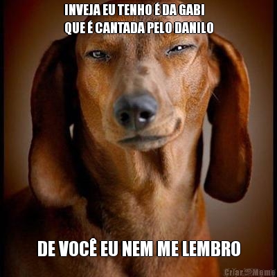 INVEJA EU TENHO � DA GABI 
QUE � CANTADA PELO DANILO DE VOC� EU NEM ME LEMBRO