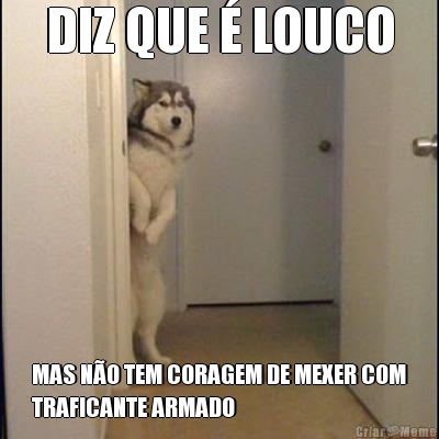 DIZ QUE � LOUCO MAS N�O TEM CORAGEM DE MEXER COM
TRAFICANTE ARMADO
