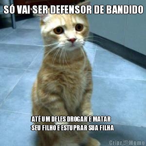 S� VAI SER DEFENSOR DE BANDIDO AT� UM DELES DROGAR E MATAR
SEU FILHO E ESTUPRAR SUA FILHA