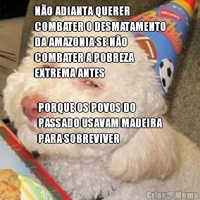 N�O ADIANTA QUERER
COMBATER O DESMATAMENTO
DA AMAZONIA SE N�O
COMBATER A POBREZA
EXTREMA ANTES PORQUE OS POVOS DO
PASSADO USAVAM MADEIRA
PARA SOBREVIVER
