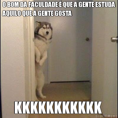 O BOM DA FACULDADE � QUE A GENTE ESTUDA
AQUILO QUE A GENTE GOSTA KKKKKKKKKKK 