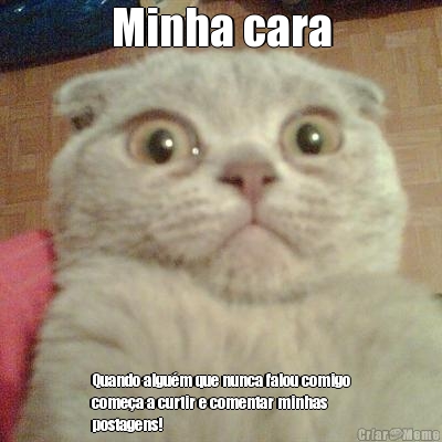 Minha cara Quando algu�m que nunca falou comigo
come�a a curtir e comentar minhas
postagens!
