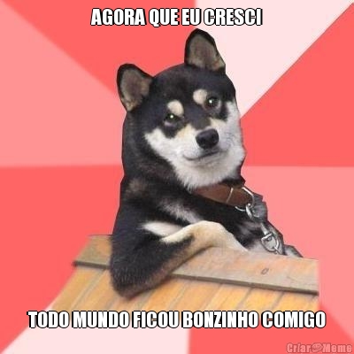 AGORA QUE EU CRESCI TODO MUNDO FICOU BONZINHO COMIGO