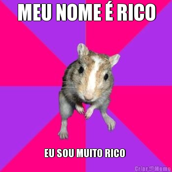 MEU NOME � RICO EU SOU MUITO RICO 
   
