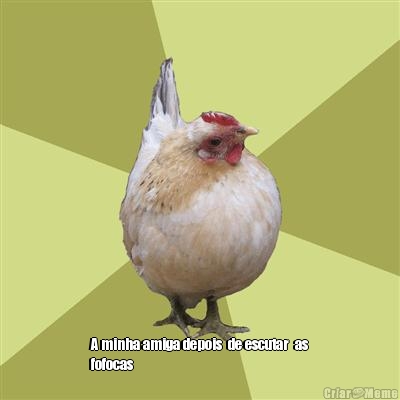  A minha amiga depois  de escutar  as
fofocas 