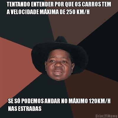 TENTANDO ENTENDER POR QUE OS CARROS TEM
A VELOCIDADE M�XIMA DE 250 KM/H SE S� PODEMOS ANDAR NO M�XIMO 120KM/H
NAS ESTRADAS
