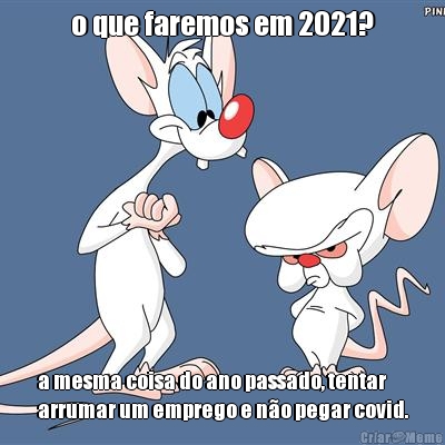 o que faremos em 2021? a mesma coisa do ano passado, tentar
arrumar um emprego e n�o pegar covid.