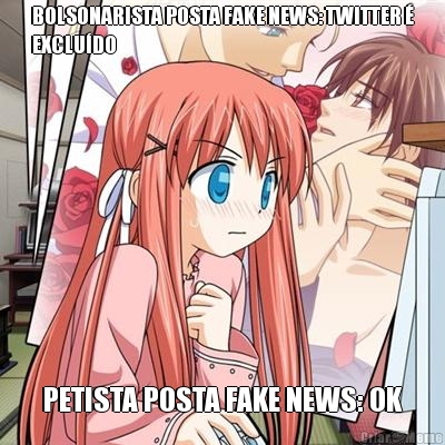 BOLSONARISTA POSTA FAKE NEWS: TWITTER �
EXCLU�DO PETISTA POSTA FAKE NEWS: OK