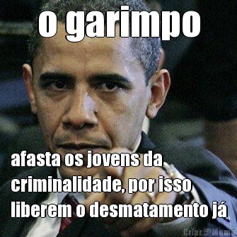 o garimpo afasta os jovens da
criminalidade, por isso
liberem o desmatamento j�