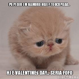 PQ PEDIR EM NAMORO HOJE? TO OCUPADA...  HJ � VALENTINEs DAY... SERIA FOFO
