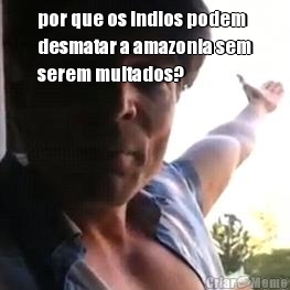 por que os indios podem
desmatar a amazonia sem
serem multados? 