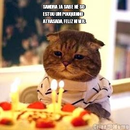 SANDRA JA SABE N� SO
ESTOU UM POUQUINHO
ATRASADA, FELIZ NIVER. 