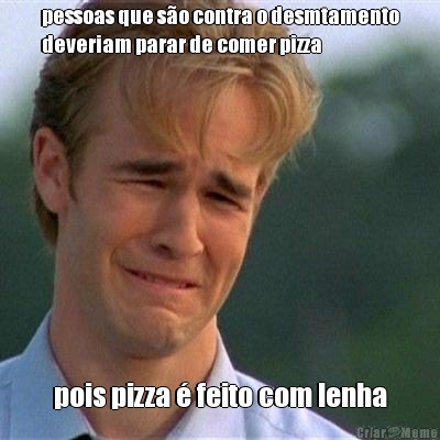 pessoas que s�o contra o desmtamento
deveriam parar de comer pizza pois pizza � feito com lenha