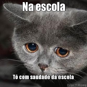 Na escola
 T� com saudade da escola