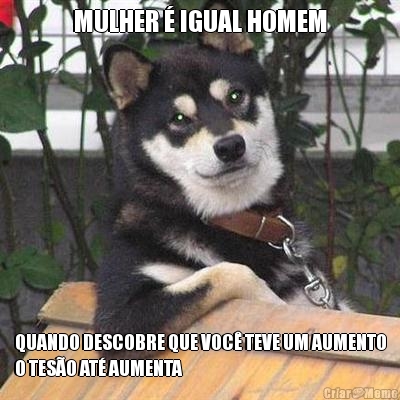 MULHER � IGUAL HOMEM QUANDO DESCOBRE QUE VOC� TEVE UM AUMENTO
O TES�O AT� AUMENTA