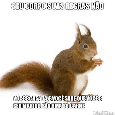 SEU CORPO SUAS REGRAS N�O VOC� � CASADA, E VOC� SABE QUE VOC� E
SEU MARIDO S�O UMA S� CARNE
