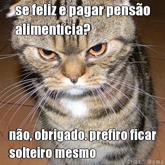 se feliz � pagar pens�o
aliment�cia? n�o, obrigado. prefiro ficar
solteiro mesmo