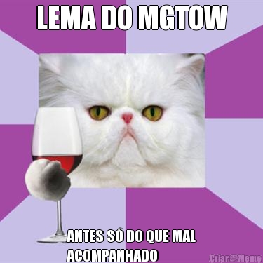 LEMA DO MGTOW ANTES S� DO QUE MAL
ACOMPANHADO