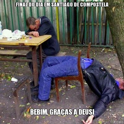 FINAL DO DIA EM SANTIAGO DE COMPOSTELA BEBIM, GRA�AS A DEUS!