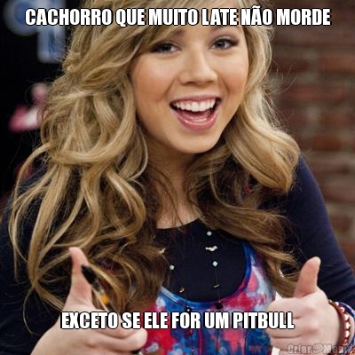CACHORRO QUE MUITO LATE N�O MORDE EXCETO SE ELE FOR UM PITBULL