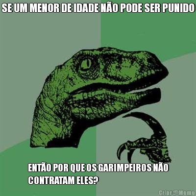 SE UM MENOR DE IDADE N�O PODE SER PUNIDO ENT�O POR QUE OS GARIMPEIROS N�O
CONTRATAM ELES?