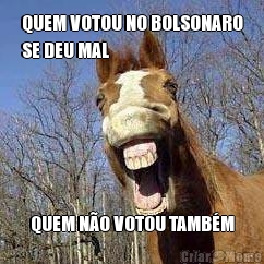 QUEM VOTOU NO BOLSONARO
SE DEU MAL QUEM N�O VOTOU TAMB�M