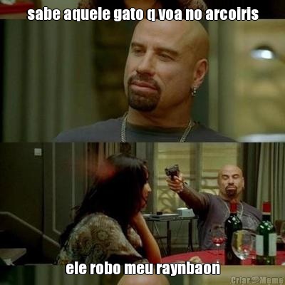 sabe aquele gato q voa no arcoiris ele robo meu raynbaon