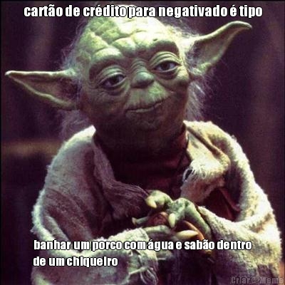 cart�o de cr�dito para negativado � tipo banhar um porco com �gua e sab�o dentro
de um chiqueiro