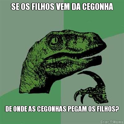SE OS FILHOS VEM DA CEGONHA DE ONDE AS CEGONHAS PEGAM OS FILHOS?