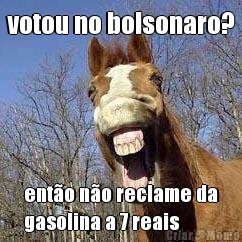 votou no bolsonaro? ent�o n�o reclame da
gasolina a 7 reais