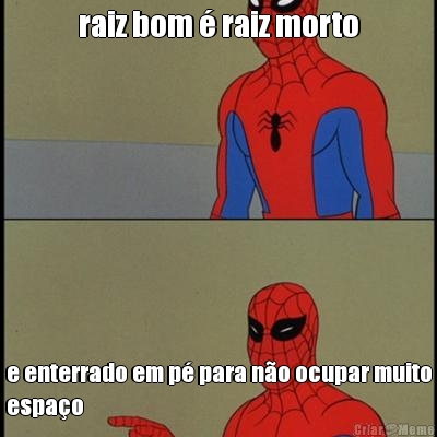 raiz bom � raiz morto e enterrado em p� para n�o ocupar muito
espa�o