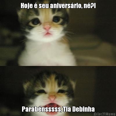 Hoje � seu anivers�rio, n�?! Parab�nsssss, Tia Debinha