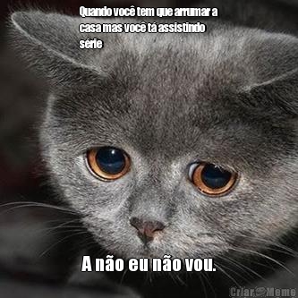 Quando voc� tem que arrumar a
casa mas voc� t� assistindo
s�rie  A n�o eu n�o vou.