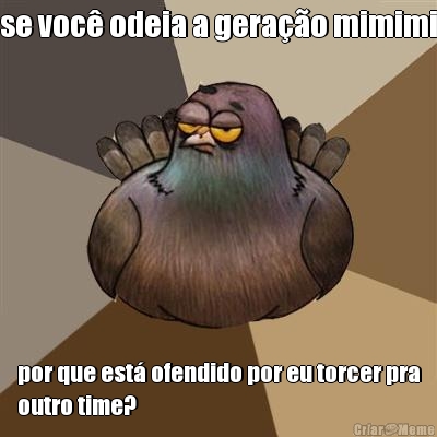 se voc� odeia a gera��o mimimi por que est� ofendido por eu torcer pra
outro time?