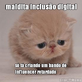 maldita inclus�o digital s� t� criando um bando de
influencer retardado
