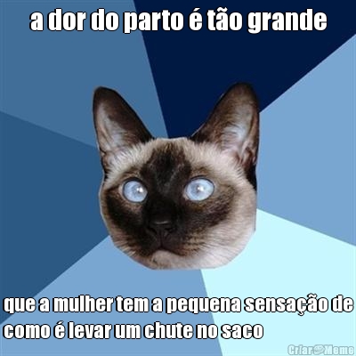 a dor do parto � t�o grande que a mulher tem a pequena sensa��o de
como � levar um chute no saco