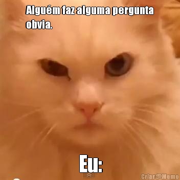 Algu�m faz alguma pergunta
obvia. Eu:
