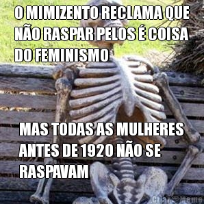 O MIMIZENTO RECLAMA QUE
N�O RASPAR PELOS � COISA
DO FEMINISMO MAS TODAS AS MULHERES
ANTES DE 1920 N�O SE
RASPAVAM