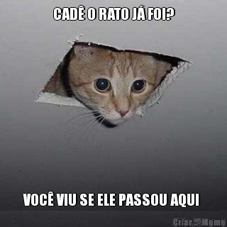 CAD� O RATO J� FOI? VOC� VIU SE ELE PASSOU AQUI 