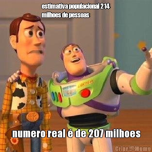 estimativa populacional 214
milhoes de pessoas numero real � de 207 milhoes