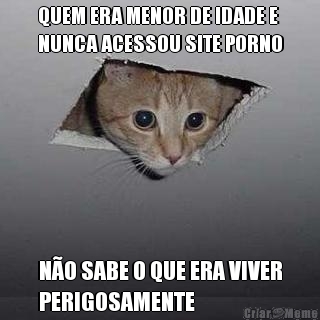QUEM ERA MENOR DE IDADE E
NUNCA ACESSOU SITE PORNO N�O SABE O QUE ERA VIVER
PERIGOSAMENTE