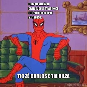 FELIZ ANIVERS�RIO
GABRIEL, DEUS TE ABEN�OE
E TE PROTEJA SEMPRE
💙 TIO Z� CARLOS E TIA NILZA