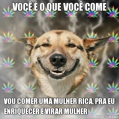 VOC� � O QUE VOC� COME VOU COMER UMA MULHER RICA, PRA EU
ENRIQUECER E VIRAR MULHER