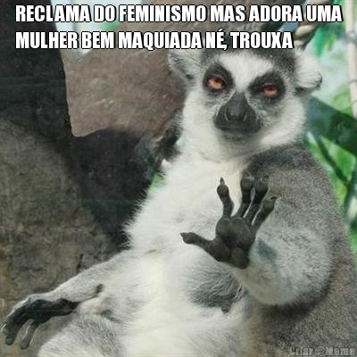 RECLAMA DO FEMINISMO MAS ADORA UMA
MULHER BEM MAQUIADA N�, TROUXA 