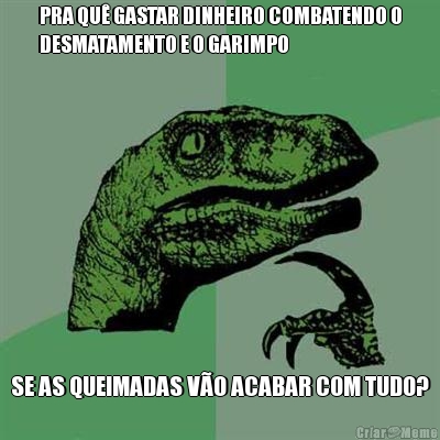 PRA QU� GASTAR DINHEIRO COMBATENDO O
DESMATAMENTO E O GARIMPO SE AS QUEIMADAS V�O ACABAR COM TUDO?