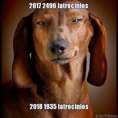 2017 2496 latrocinios  2018 1935 latrocinios