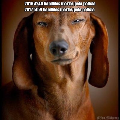 2016 4240 bandidos mortos pela policia
2017 5159 bandidos mortos pela policia 