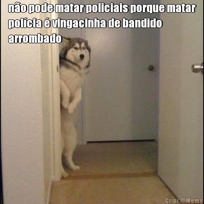 n�o pode matar policiais porque matar
pol�cia � vingacinha de bandido
arrombado 