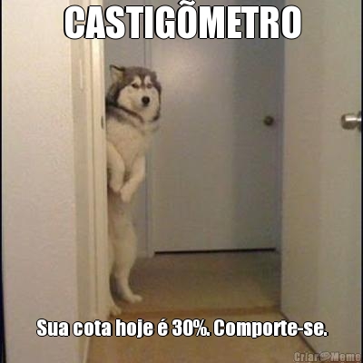 CASTIG�METRO Sua cota hoje � 30%. Comporte-se.