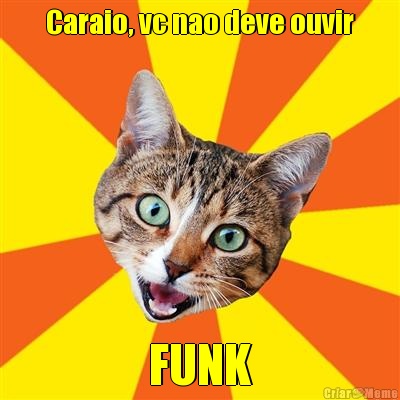 Caraio, vc nao deve ouvir FUNK